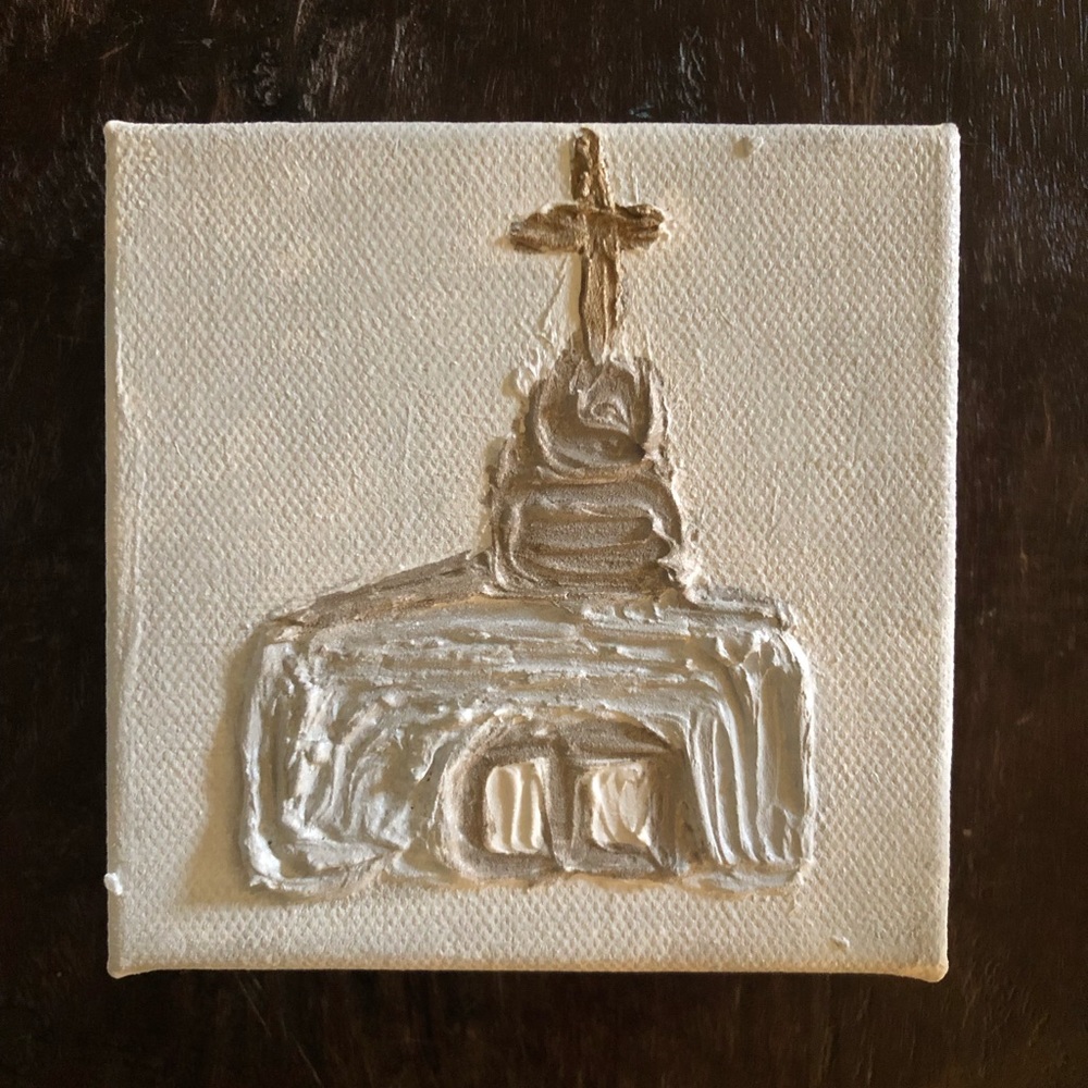 5x5in Church Painting